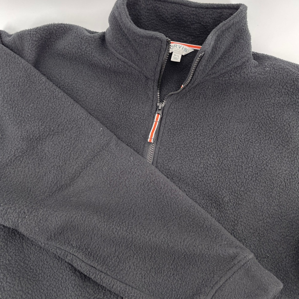 Orvis Men's Fleece Full-Zip Jacket Outdoor Casual Warm Polyester Gray M/M